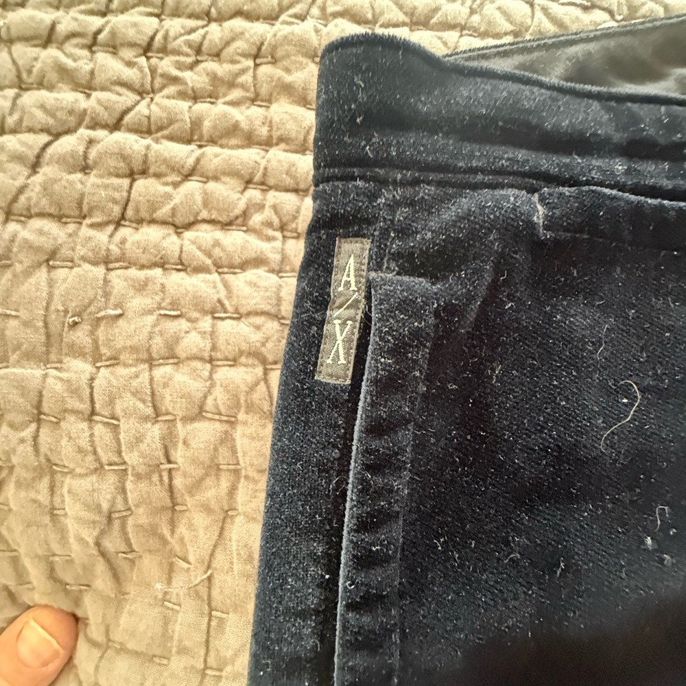 Armani Exchange Black Velvet Trousers